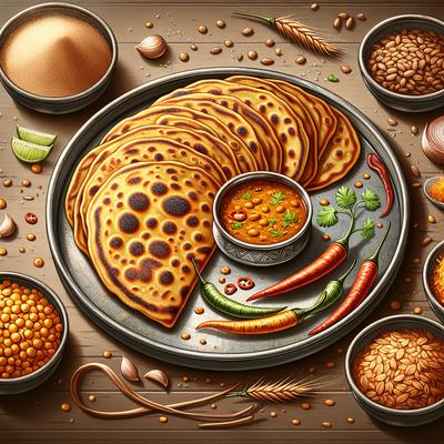 Image of Spicy Dal Parathas Indian Lentil Stuffed Tortillas