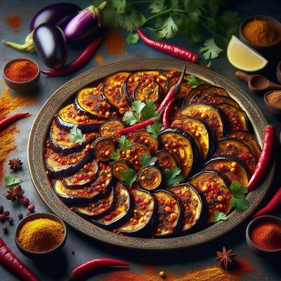 Image of Spicy Eggplant Slices with Variation Indian