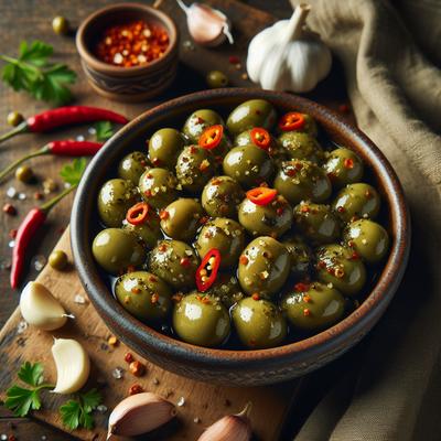 Image of Spicy Garlic Olives
