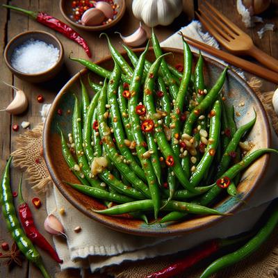 Image of Spicy Garlic Roasted Green Beans