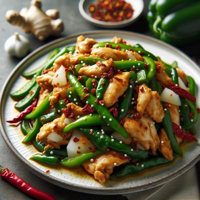Image of Spicy Ginger and Green Pepper Chicken