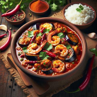 Image of Spicy Goan Shrimp Curry with Eggplant