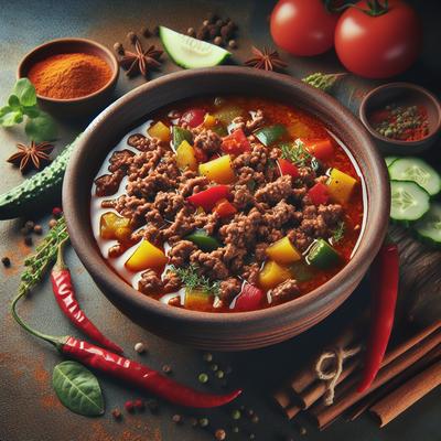 Image of Spicy Ground Beef and Vegetable Soup