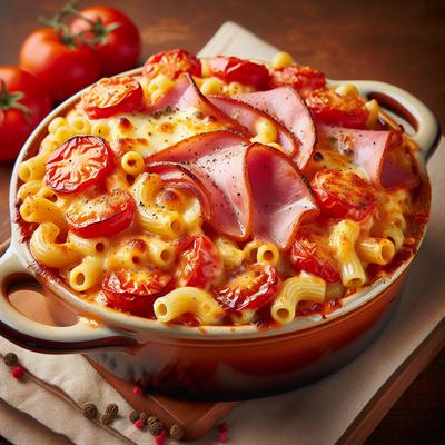 Image of Spicy Ham and Tomato Macaroni and Cheese Casserole
