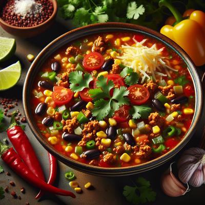 Image of Spicy Hearty Mexican Ground Turkey Soup