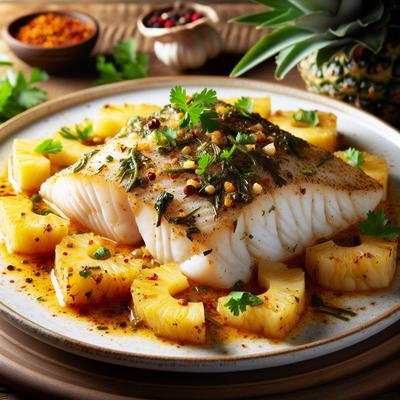 Image of Spicy Herbed Halibut with Pineapple
