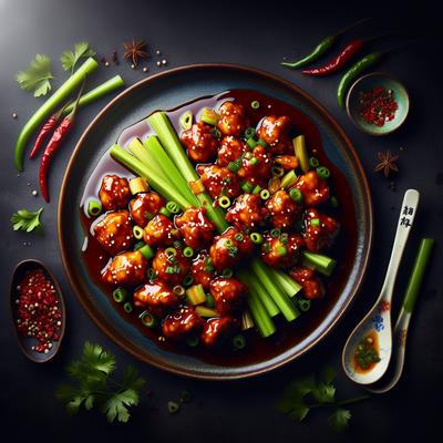 Image of Spicy Honey Chicken and Celery Szechuan Style