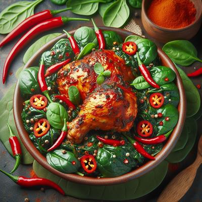 Image of Spicy Hot African Chicken with Spinach