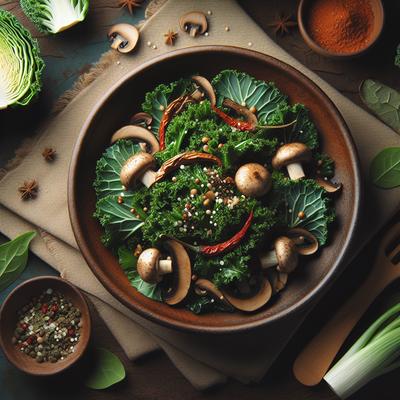 Image of Spicy Kale and Mushrooms Raw