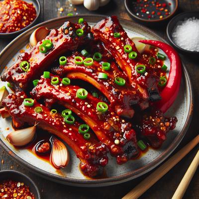 Image of Spicy Korean Glazed Pork Ribs