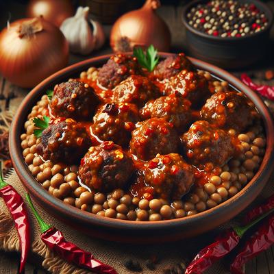 Image of Spicy Lamb Meatballs and Lentils