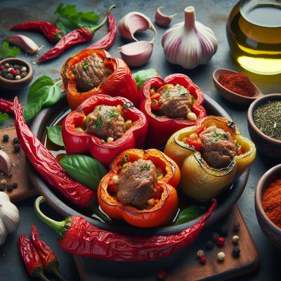Image of Spicy Lamb Stuffed Peppers