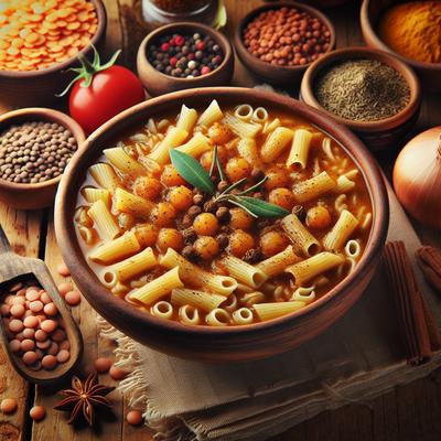 Image of Spicy Lentil and Pasta Soup