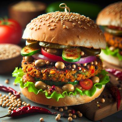 Image of Spicy Low Fat Veggie Burgers Vegan Gluten Free Soy Free