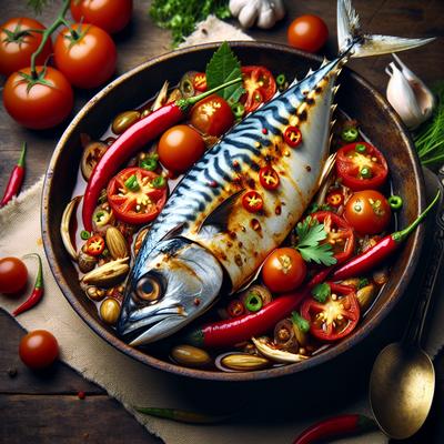 Image of Spicy Mackerel with Chiles and Tomato