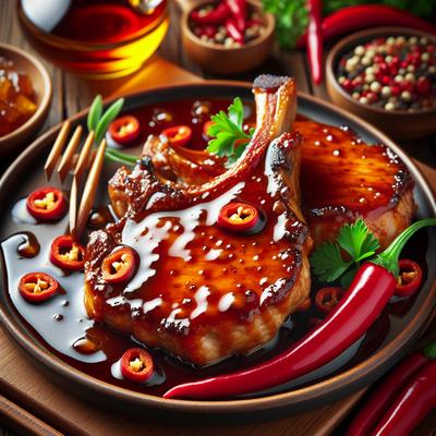 Image of Spicy Maple Sauced Pork Chops