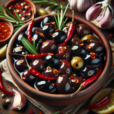 Image of Spicy Marinated Black Olives