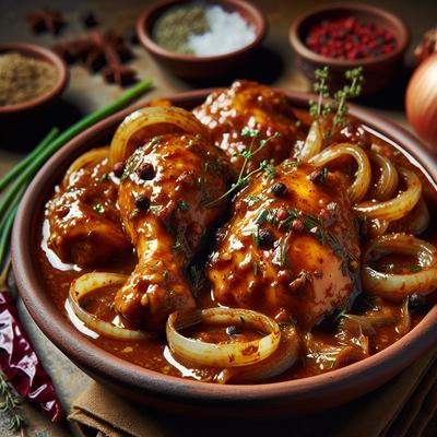 Image of Spicy Marinated Chicken in Onion Sauce