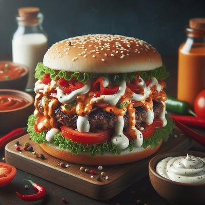 Image of Spicy Mary Burgers with Horseradish Mayo