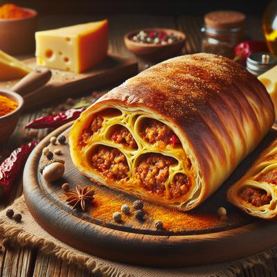 Image of Spicy Meat and Cheese Stromboli