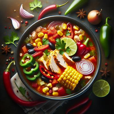 Image of Spicy Mexican Chicken Soup South Beach Style