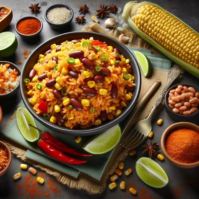 Image of Spicy Mexican Rice and Corn with Beans