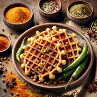 Image of Spicy Moong Dal Waffles