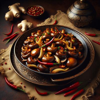 Image of Spicy Mushrooms with Ginger and Chilies