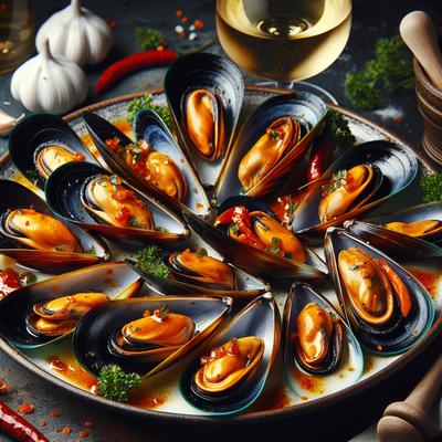 Image of Spicy Mussels in White Wine Sauce