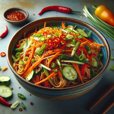 Image of Spicy Noodle Salad with Vegetables