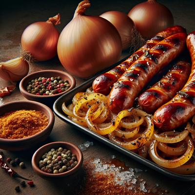 Image of Spicy Onions and Bratwurst
