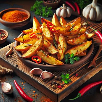 Image of Spicy Oven Roasted Potato Wedges