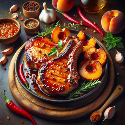 Image of Spicy Peach Glazed Pork Chops