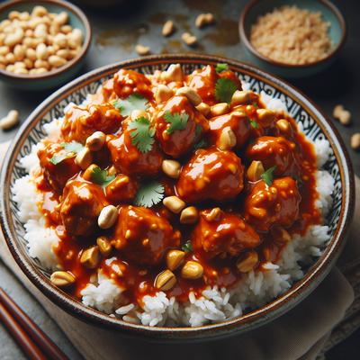 Image of Spicy Peanut Chicken Over Rice