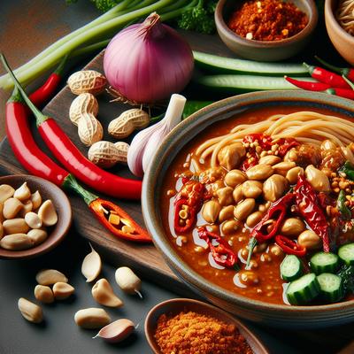 Image of Spicy Peanut Sauce for Noodles Veggies and or Meat