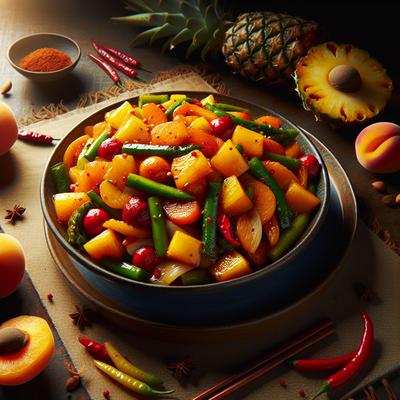 Image of Spicy Pineapple Apricot Vegetable Stir Fry