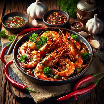Image of Spicy Prawns in White Wine Sauce