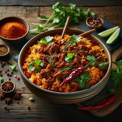 Image of Spicy Rice with Ground Beef One Dish Meal