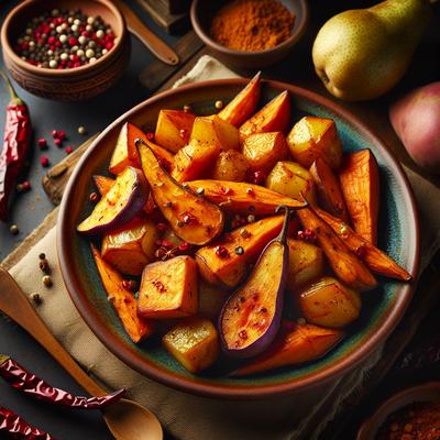 Image of Spicy Roasted Sweet Potatoes and Pears