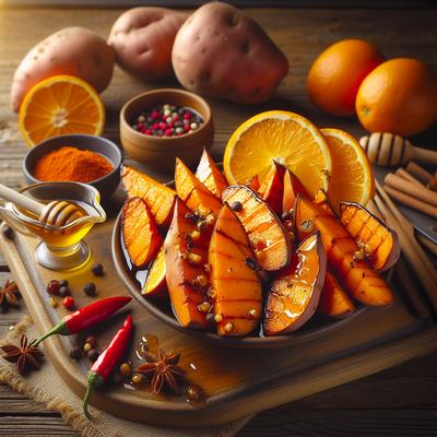 Image of Spicy Roasted Sweet Potatoes with Orange Honey