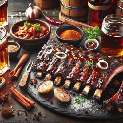 Image of Spicy Root Beer and Bourbon Glazed Baby Back Ribs