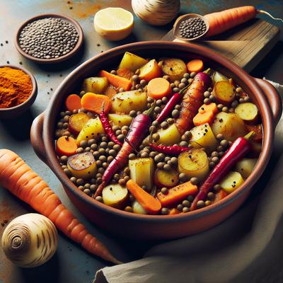 Image of Spicy Root Vegetable Lentil Casserole