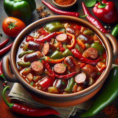 Image of Spicy Sausage and Pepper Stew