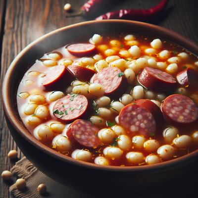 Image of Spicy Sausage Soup with Hominy