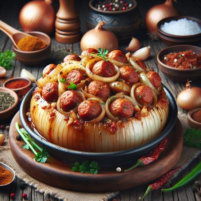 Image of Spicy Sausage Stuffed Onions