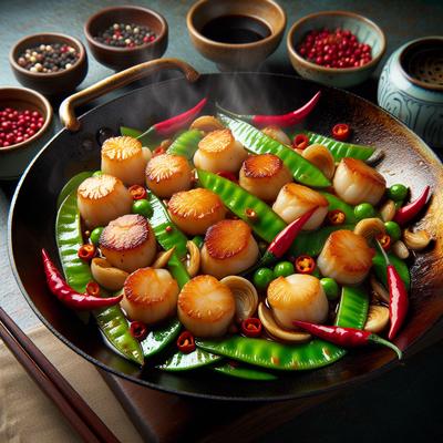 Image of Spicy Scallop and Snow Pea Stir Fry