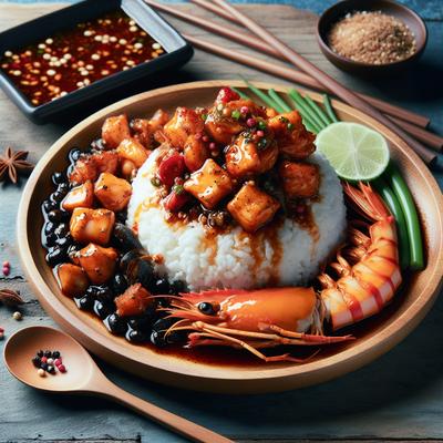 Image of Spicy Seafood Meat Over Rice