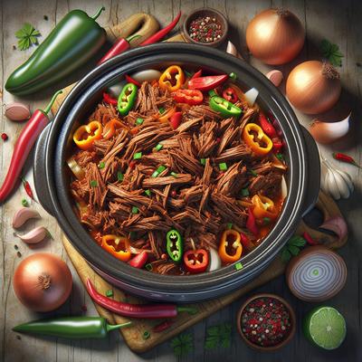 Image of Spicy Shredded Mexi Beef Roast Crock Pot