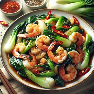 Image of Spicy Shrimp and Bok Choy Stir Fry South Beach Diet Phase 1