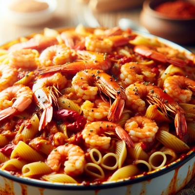 Image of Spicy Shrimp and Pasta Casserole